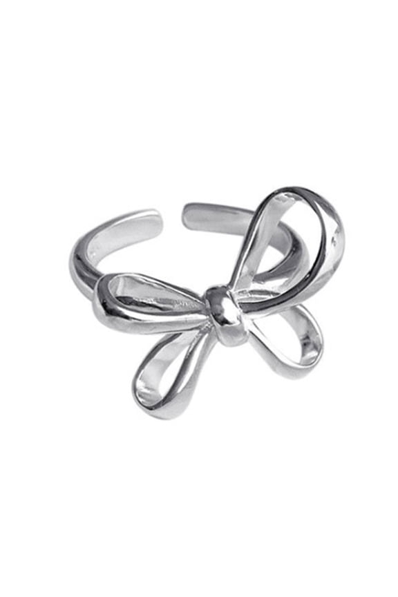Alloy Bowknot Rings Versatile Bow-Tie Rings Stereoscopic Adjustable Open Bows Rings Minimalist Chic Accessory Jewelry