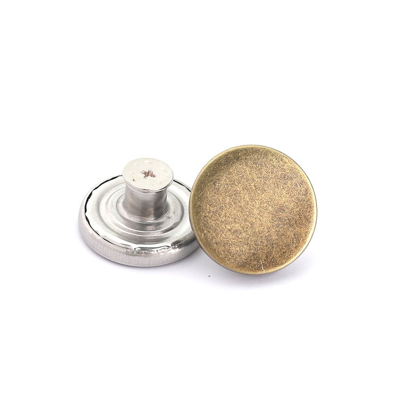 Alloy Button Pins for Jeans Nautical Buttons Garment Accessories Round Bronze 20mm DIY