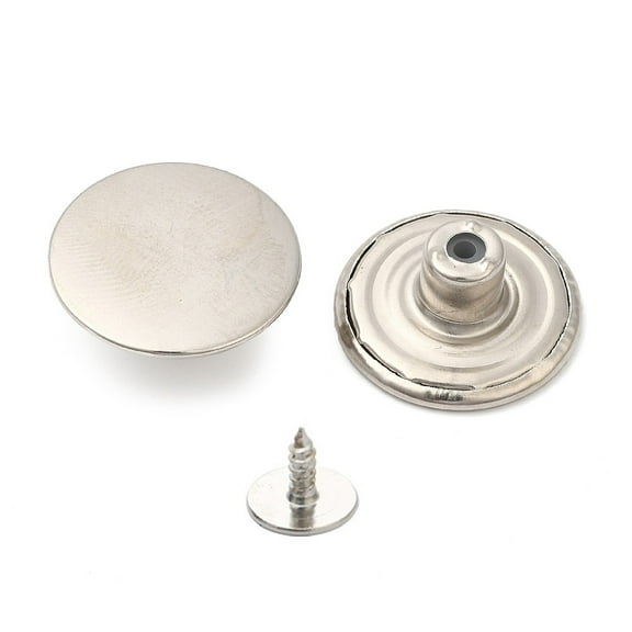 Alloy Button Pins for Jeans Nautical Buttons Garment Accessories Round Platinum 20mm
