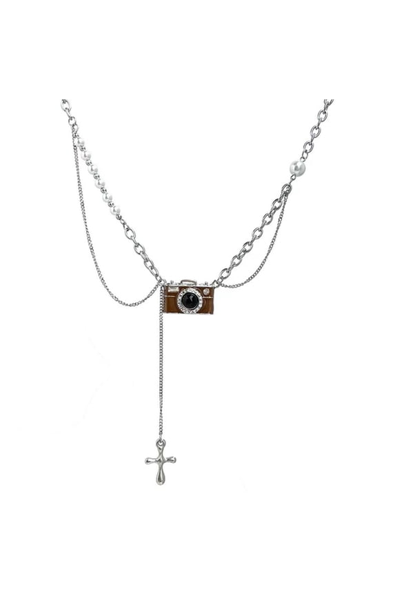 Alloy Camera Pendant Necklace Adjustable Length Choker Party Wear Neckchain Accessories for Women and Photographers