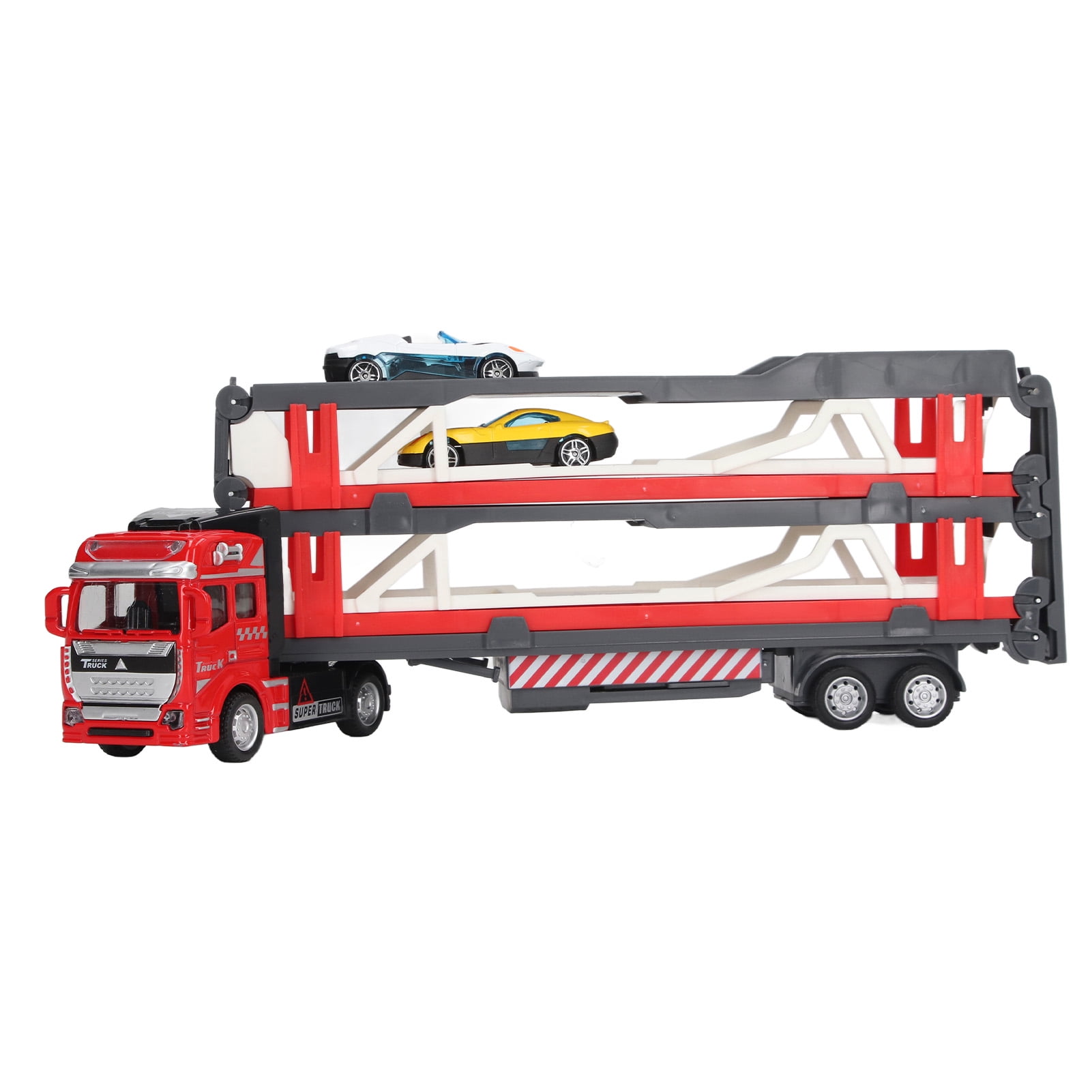 Alloy Car Carrier Truck Toy with Storage Launch and Education Features