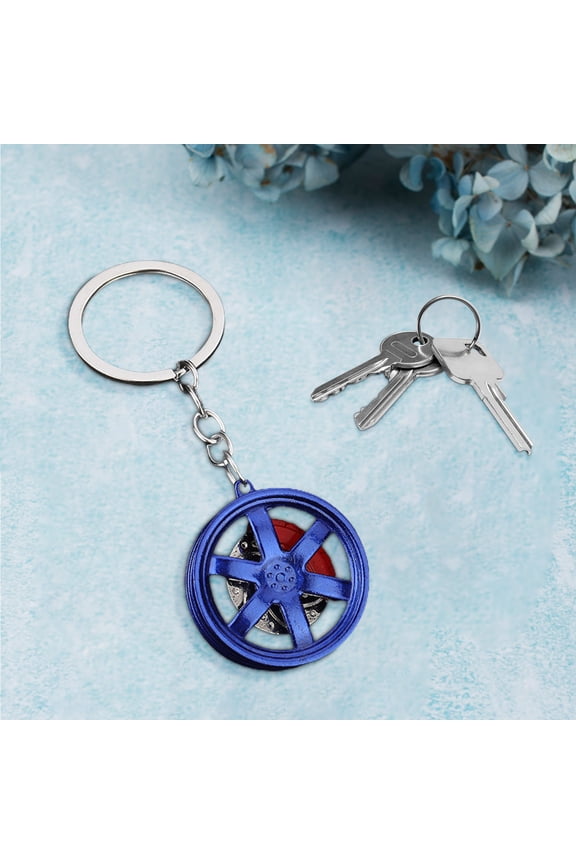 Alloy Car Wheel Keychain Tire Rim Keychain Car Parts Model Key Chains for Backpack, Handbag, and Car Keys