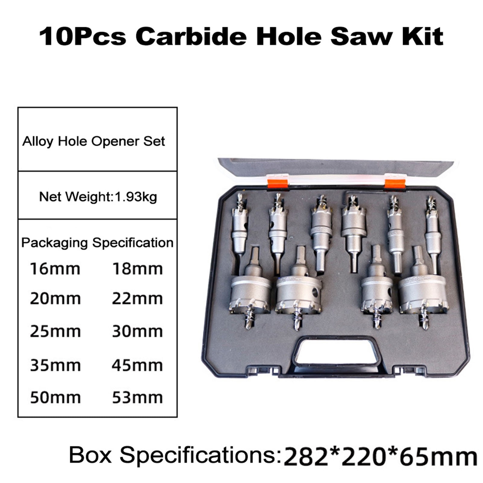 4PCS Carbide Hole Saw Kit For Metal - 60mm TCT Blade With Pilot Drill Bits For Stainless Steel, Wood, Plastic