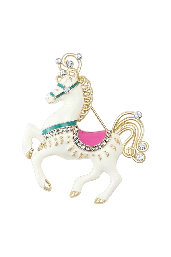 Alloy Cartoon Horse Pin Detailed Art for Elegant Apparel Decor