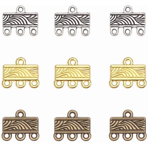 Alloy Chandelier Components Rectagle Mixed Color 10.5x12.5x1mm Hole: 1.2mm 120pcs/box