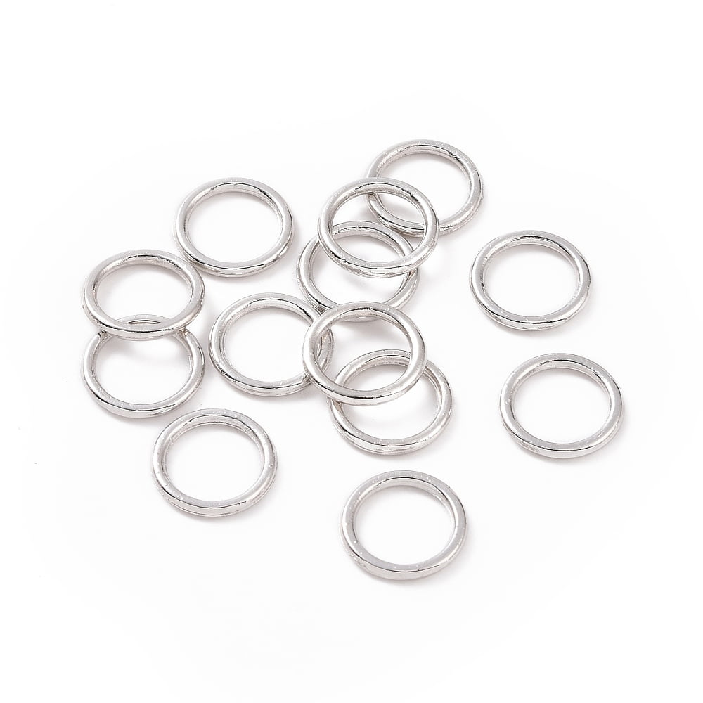 Alloy Closed Jump Rings Round Ring Platinum 10x1.2mm 16 Gauge Inner Diameter: 7.2mm