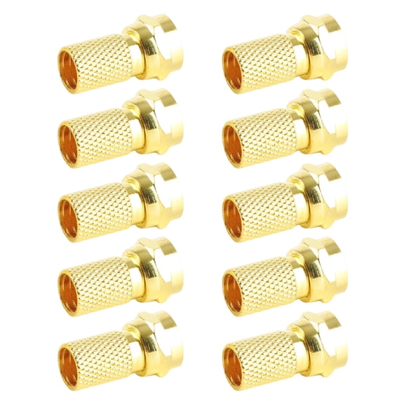 Alloy Connectors 75-5 Thread Heads Locking For RG60 Satellite Antennae Coax Cable Twist-on 5/10PCS