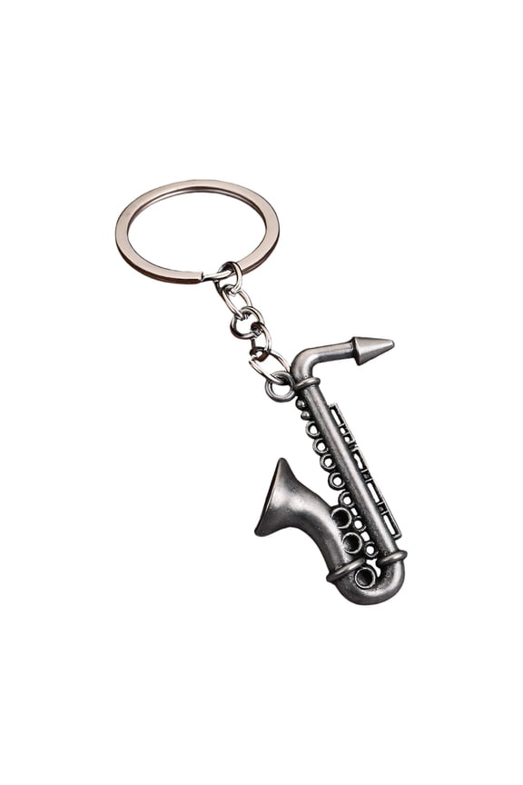 Alloy Construction Saxophone Shape Key Rings For Key Or Bags Stylish Music Instrument Design Keychain Bag Pendant