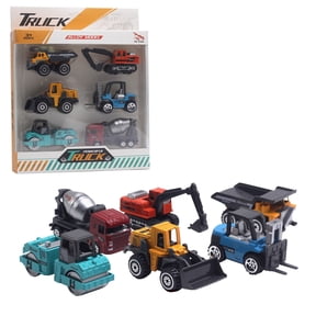 Alloy Construction Vehicle Set, 1:64 Scale Die-Cast Models with Excavator and Forklift, No Battery Educational Toy for Children, Durable and Safe Design