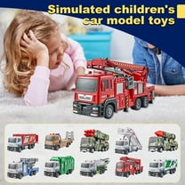Alloy Construction Vehicle Toy, Realistic Fire Truck & Engineering Car with Movable Parts for Boys&Girls, Durable Metal Model for Boys Girls Age 3 , Christmas Gifts for Boys&Girls