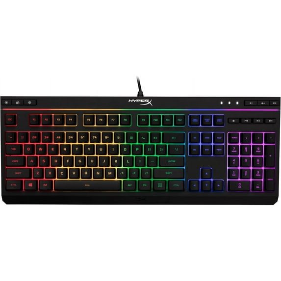Alloy Core RGB – Membrane Gaming Keyboard, Comfortable Quiet Silent Keys with RGB LED Lighting Effects, Spill Resistant, Dedicated Media Keys, Compatible with Windows 10/8.1/8/7 – Black