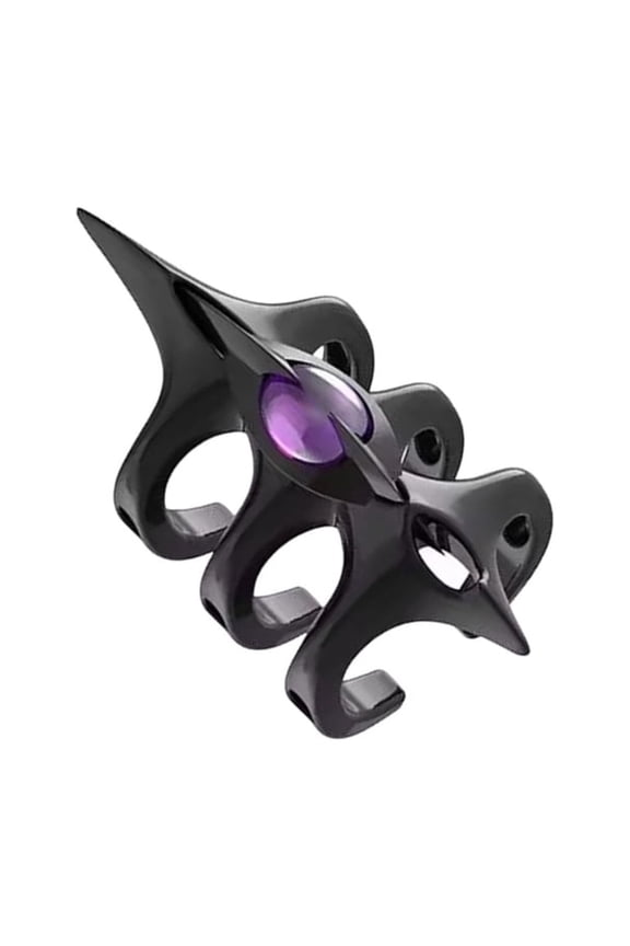 Alloy Crafted Spikes Rings Three Layer Star Spikes Adjustable