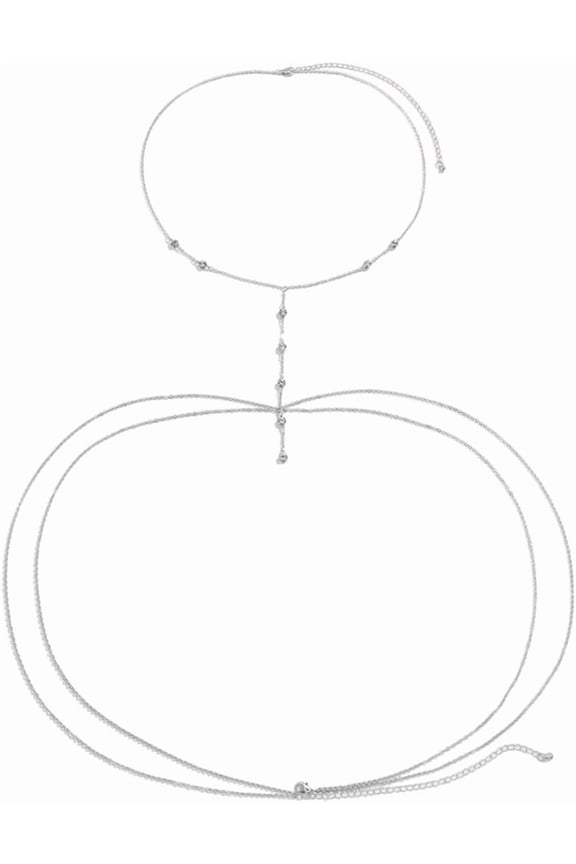 Alloy Crystal Rhinestone Sexy Layered Body Chains Bikini Body Chain Jewelry for Women Platinum 560~900mm