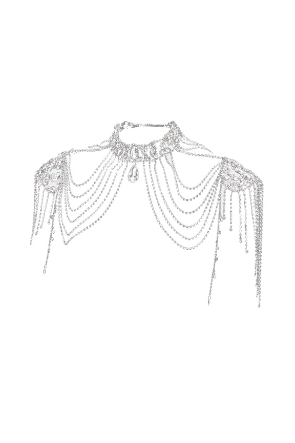 Alloy Crystal Tassels Arm Chain Multifuntional Shoulder Body Chain Back Chain Suitable for Wedding and Fashionable Wear