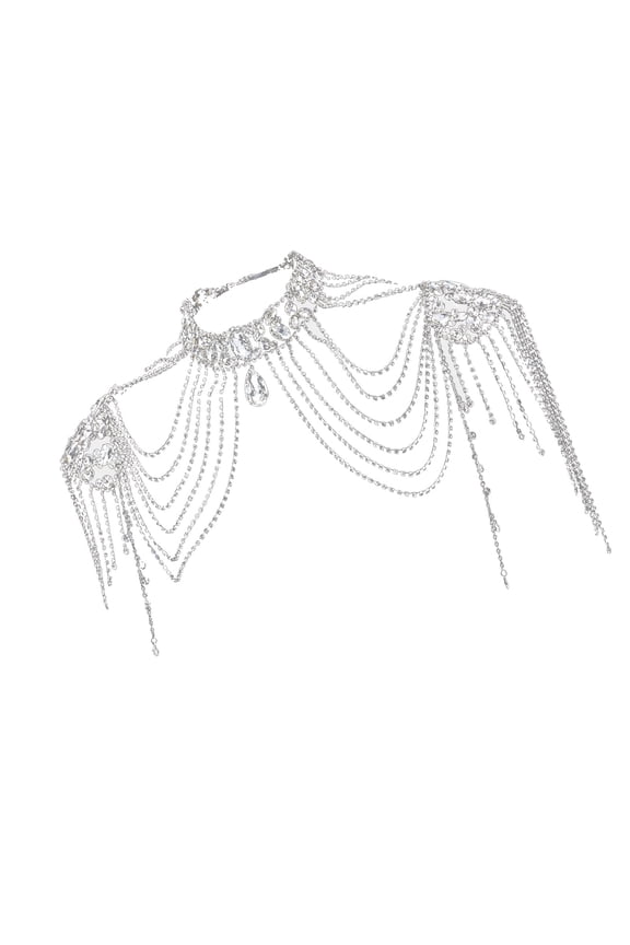 Alloy Crystal Tassels Arm Chain Multifuntional Shoulder Body Chain Back Chain Suitable for Wedding and Fashionable Wear