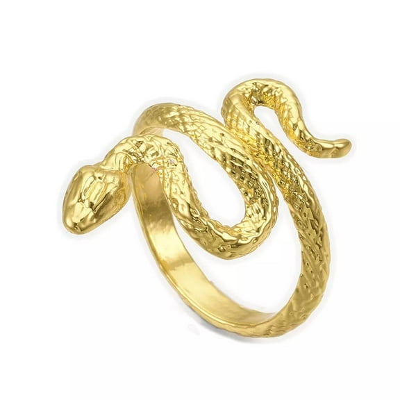 Alloy Cuff Finger Ring Snake Antique Silver Size 8 Adjustable 18Mm P439