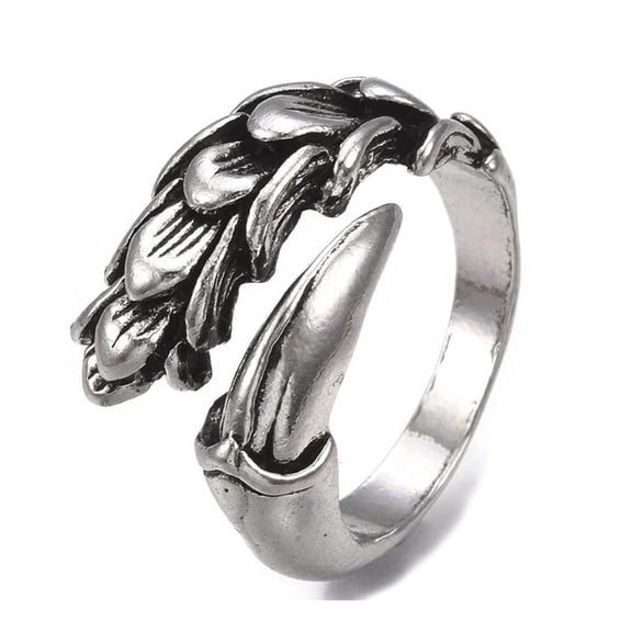 Alloy Cuff Finger Ring Wide B Ring Antique Silver Size 10 Adjustable 20Mm P450
