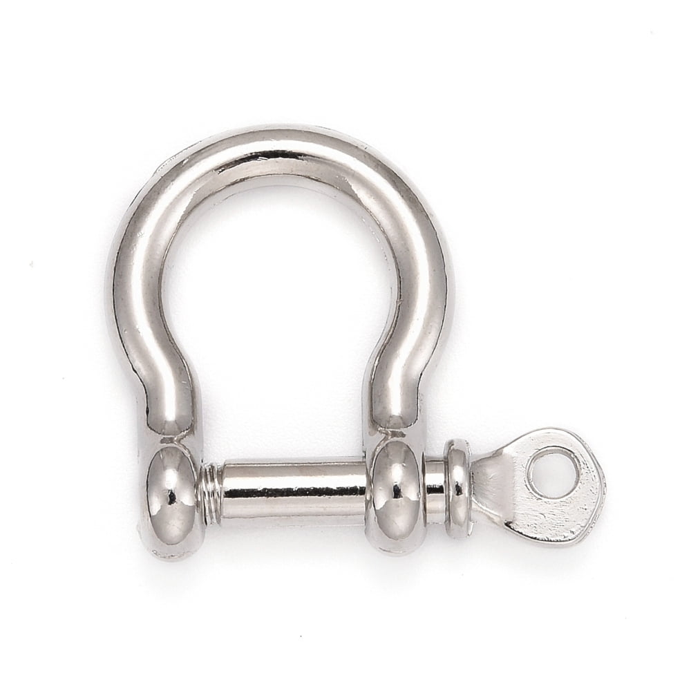 Alloy D-Ring Anchor Shackle Clasps Platinum 25x25mm Hole: 2.5mm DIY