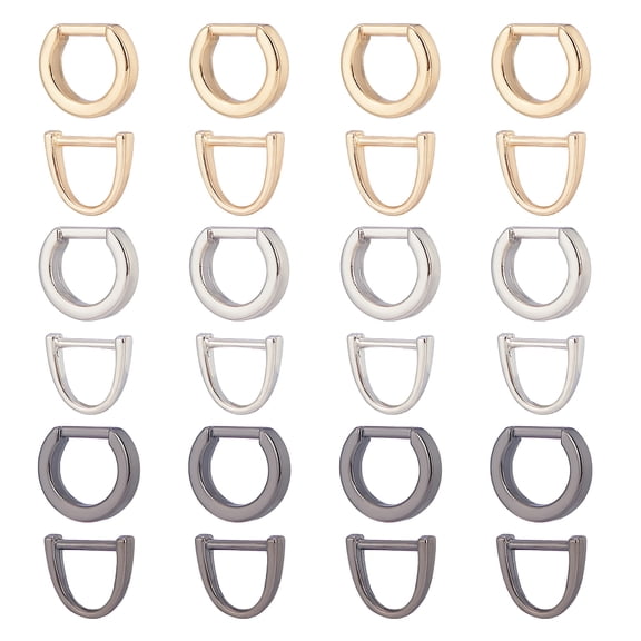 Alloy D Rings Buckle Clasps Mixed Color 1.35x1.5x0.35cm