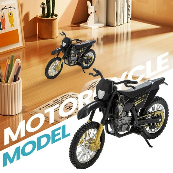 Alloy Die-cast Motorcycle Model HX814 in Black, Detailed Collectible Motorbike Miniature for Desktop Decor, Realistic Simulation Vehicle Toy Ornament for Collection