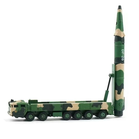 Alloy Dongfeng 26 Nuclear And Constant Missile Vehicle Model Simulation Collection Display Model 1:100 Military Parade Model