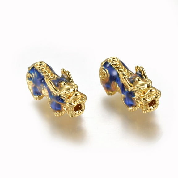 Alloy Enamel Beads Mirage Changing Color Mood Beads Pi Xiu Golden 19x9x9mm Hole: 2mm DIY