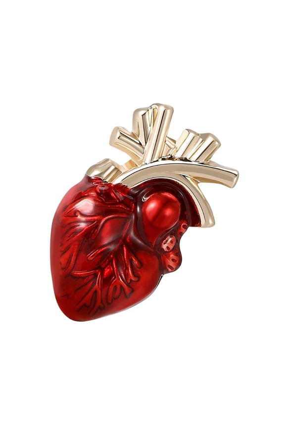Alloy Enamel Heart Brooch Human Body Organ Pin Accessory for Fashion Enthusiasts