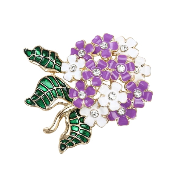 Alloy Enamel Hydrangea Pin Floral Brooch For Women Portable Jewelry Accessory Gift