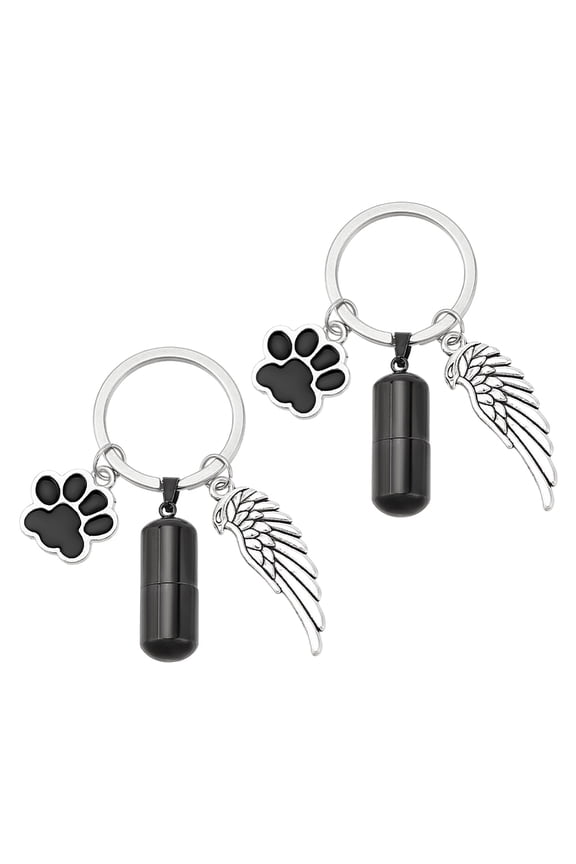 Alloy Enamel Keychain with 304 Stainless Steel Rings Silver Stainless Steel Color 6cm