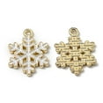 thumbnail image 1 of Alloy Enamel Pendants for Christmas Snowflake White Golden 20.5x16x1.7mm Hole: 1.5mm, 1 of 2