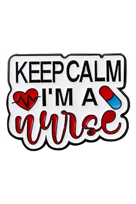 Alloy Enameled Brooch Corsage Pin With English Letters Accent For Hospital Workers As Doctor Nurse Gift Chest Pin