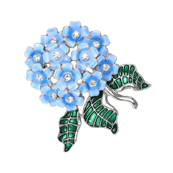 Alloy Enameled Hydrangea Pin Floral Brooch For Women Portable Jewelry Accessory Gift