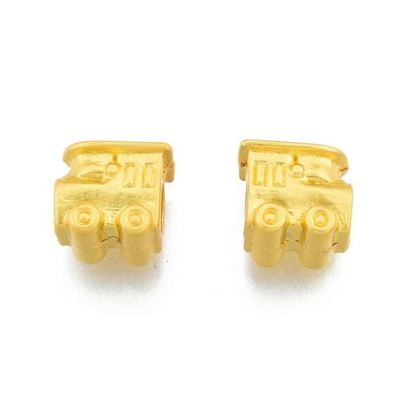 Alloy European Beads Large Hole Beads Train Matte Gold Color 10x10.5x8.5mm Hole: 4.5mm