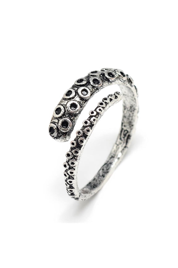 Alloy Finger Rings Octopus Size 10 Silver 20mm