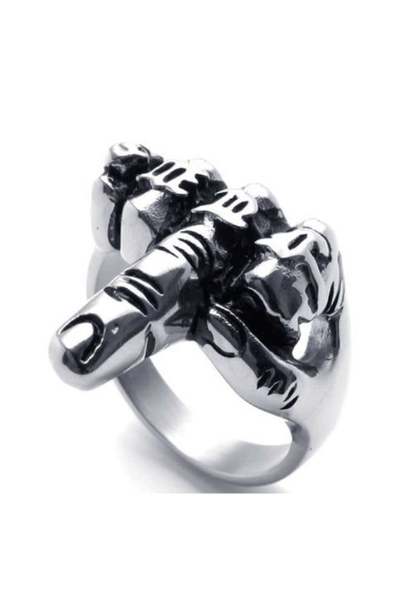 Alloy Finger Ring Creative Design Fashionable Statement Ring Electroplated Silver or Gold Finish Funky Jewelry Gift