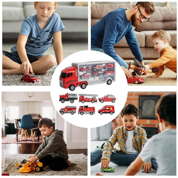 Alloy Fire Engine Toy Model Realistic Detailed Vehicle for Childrens Pretend Play