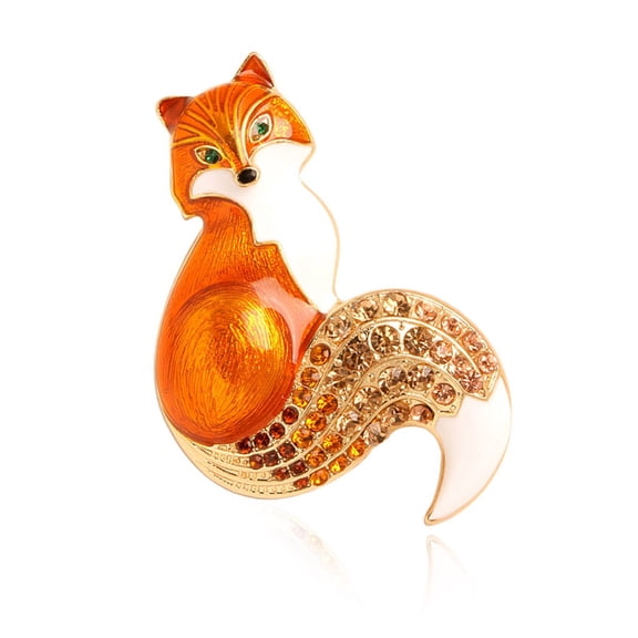Alloy Foxes Brooch for Fashion Forward Individuals RhinestonesAn1ma1Badge Pin