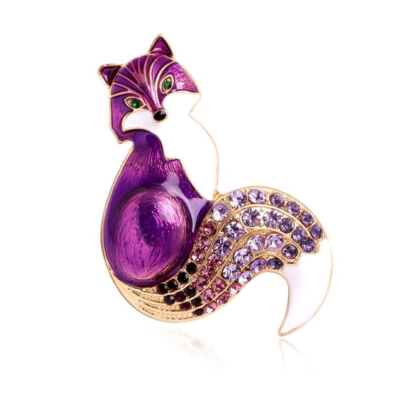 Alloy Foxes Brooch for Fashion Forward Individuals RhinestonesAn1ma1Badge Pin