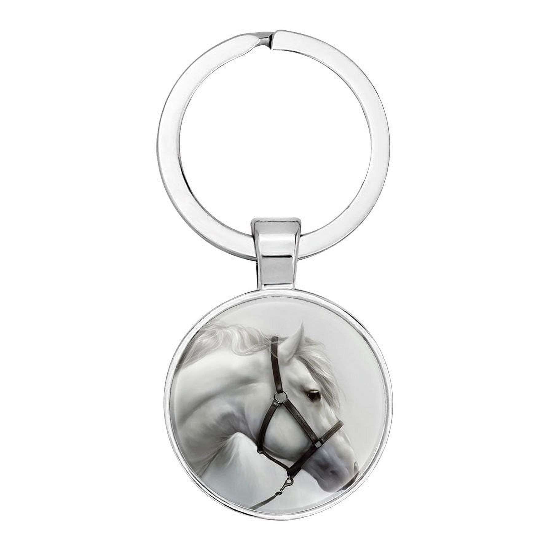 Alloy Glass Keychain with Exquisite Craftsmanship, Durable Key Ring for Women, Men, and Purse Accessories, 25mm Glass Diameter