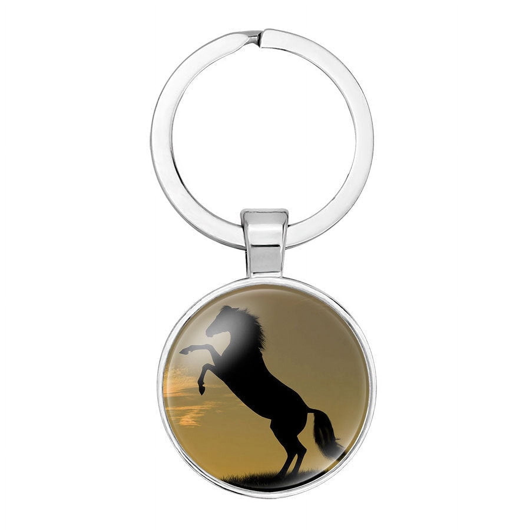 Alloy Glass Keychain with Exquisite Craftsmanship, Durable Key Ring for Women, Men, and Purse Accessories, 25mm Glass Diameter