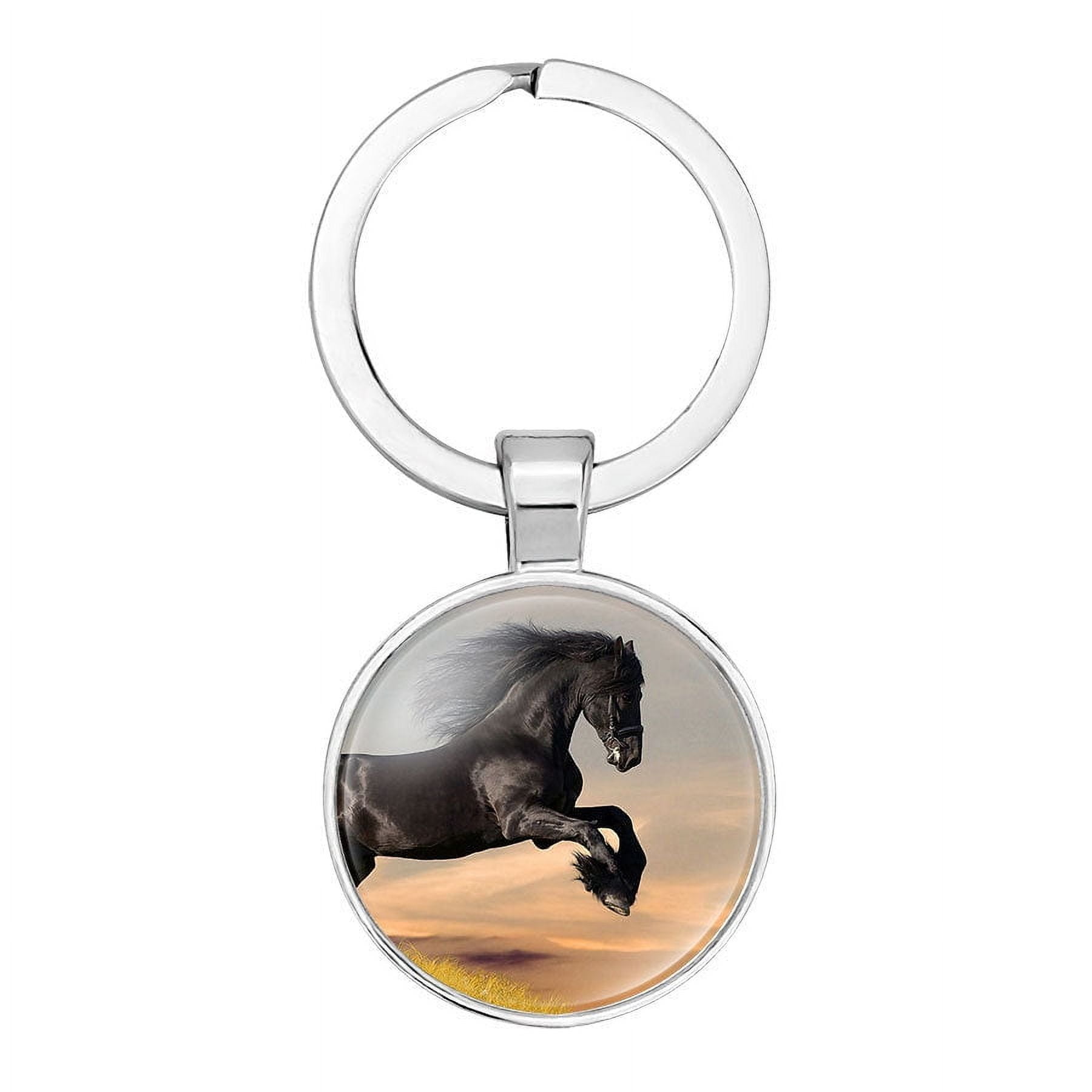 Alloy Glass Keychain with Exquisite Craftsmanship, Durable Key Ring for Women, Men, and Purse Accessories, 25mm Glass Diameter