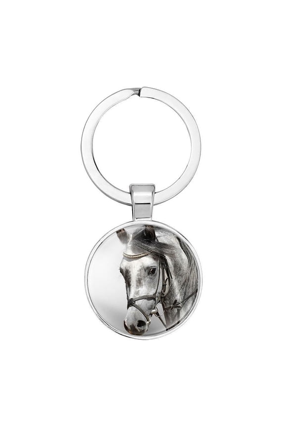Alloy Glass Keychain with Exquisite Craftsmanship, Durable Key Ring for Women, Men, and Purse Accessories, 25mm Glass Diameter