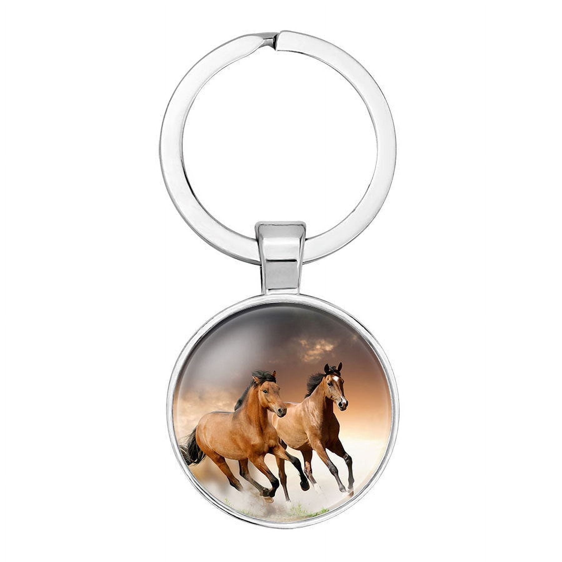 Alloy Glass Keychain with Exquisite Craftsmanship, Durable Key Ring for Women, Men, and Purse Accessories, 25mm Glass Diameter