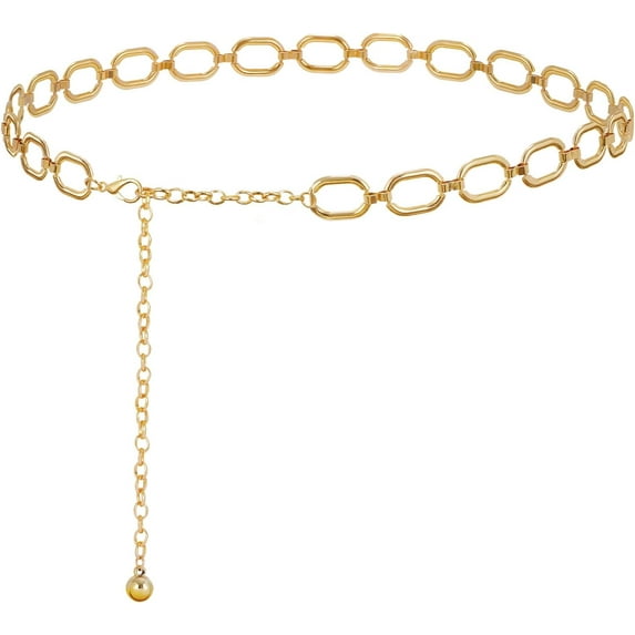Alloy Gold Waist Chain Belt for Women Fashion Cute Body Belly Link Belt Chain for Pants Dresses
