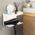 thumbnail image 1 of Alloy Hair Dryer Holder Hair Tool Organizer Wall Mount No Dirlling Bathroom Organizer Rack Space Saving for Barber Shops 7x7 Inches,White, 1 of 8