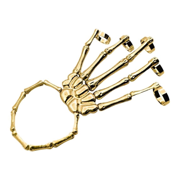 Alloy Halloween Bracelet with Skull Hand Bone Design, Adjustable for Various Wrist Sizes, Suitable for Any Occasion