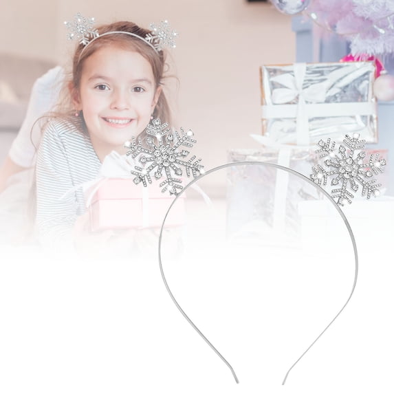 Alloy Headband Hair Accessories for Women Festive Christmas Snow Holiday Party Hair Clips Elegant Hairpins