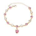 thumbnail image 1 of Alloy Heart Charm Link Bracelet for Women Glass Heart Chain Simple Jewelry Birthday Gifts, 1 of 6