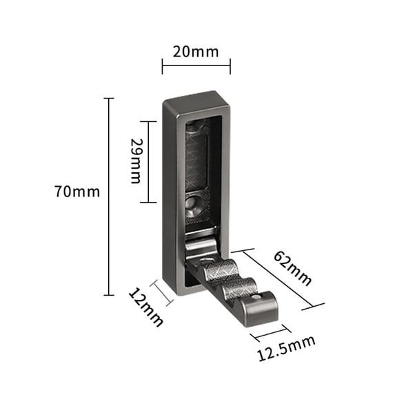 Alloy Hook Kitchen Bathroom Wall Mounted Load-Bearing Clothes Hook Dark Gray Smile Home