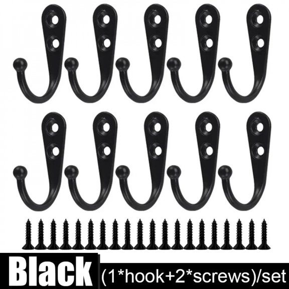 Alloy Hooks with Screws Wall Mounted Hanging Hangers for Coat Towel Bags Caps Hook Kitchen Bathroom Storage Rack Holders